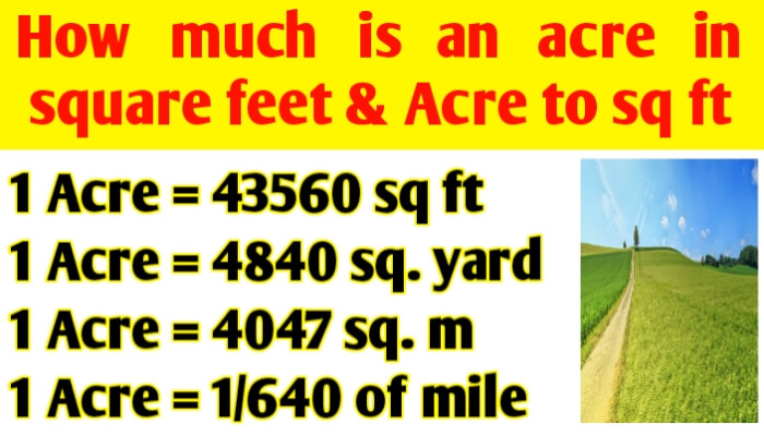 How much is an acre in square feet | Acre to sq ft