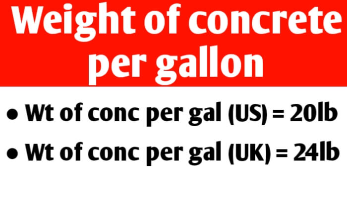 Weight of concrete per gallon | weight of a gallon of concrete