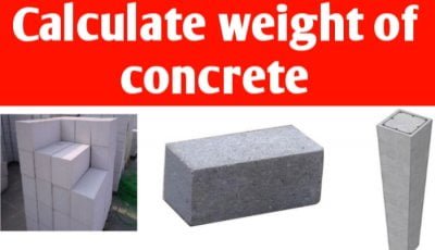 Calculate weight of concrete for pile, slab, cube, cylinder, column & beam