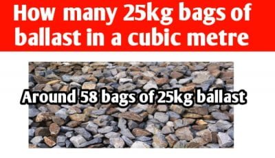 How many 25kg bags of ballast in a cubic metre