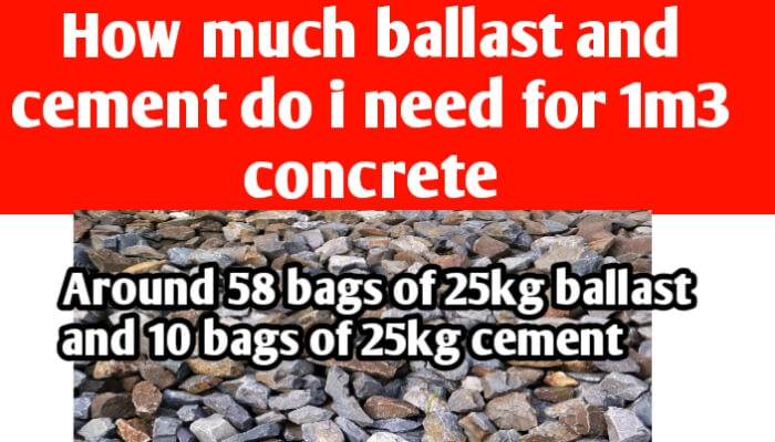 How much ballast and cement do I need for 1m3 concrete