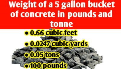 Weight of a 5 gallon bucket of concrete in pounds & tons