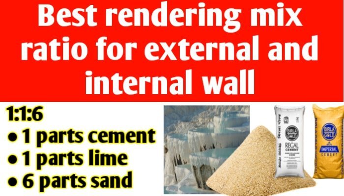 Rendering mix ratio for external and internal wall