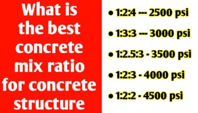 What is the best concrete mix ratio for concrete structure