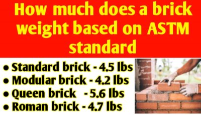 How much does a brick weight based on ASTM standard
