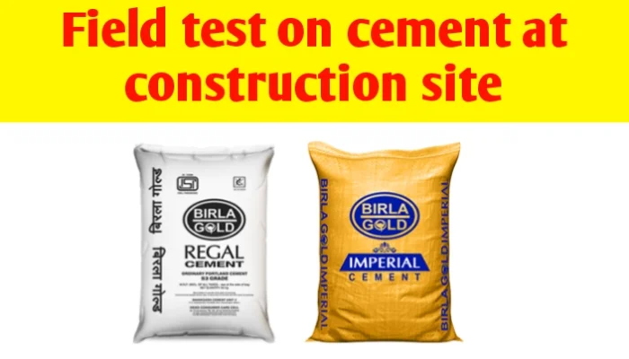 Field test on cement at construction site
