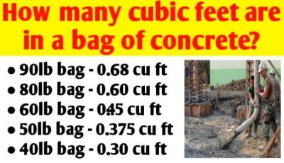 How many cubic feet are in a bag of concrete