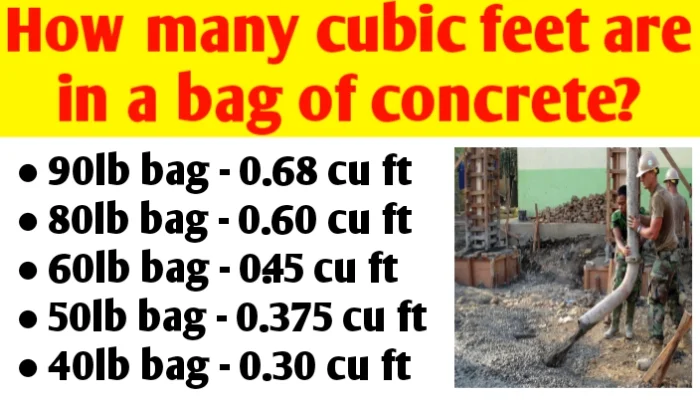 How many cubic feet are in a bag of concrete