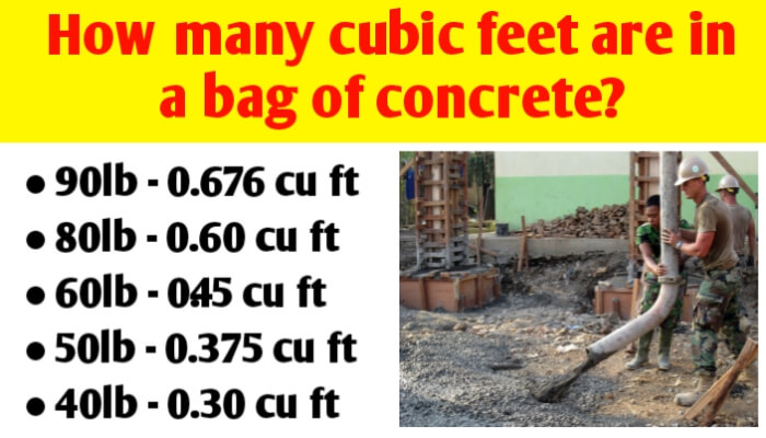 How many cubic feet are in a bag of concrete?