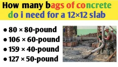 How many bags of concrete do I need for a 12×12 slab