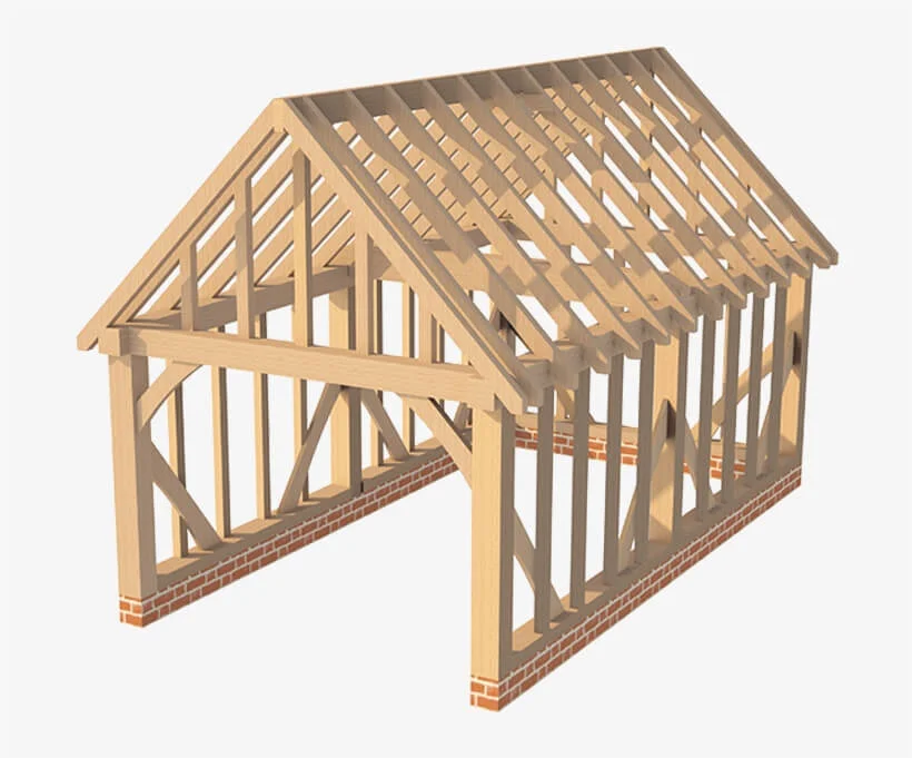 Wooden gable roof