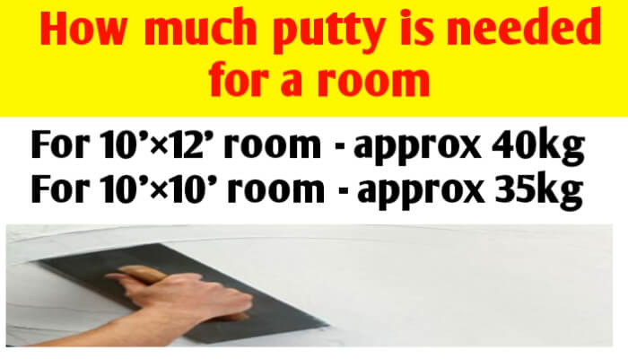 How much putty is needed for a 10'×12' & 10'×10' Room