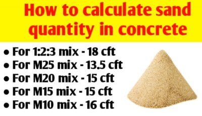 How to calculate sand quantity in 1m3 of concrete