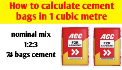 How to calculate cement bags in 1 cubic metre