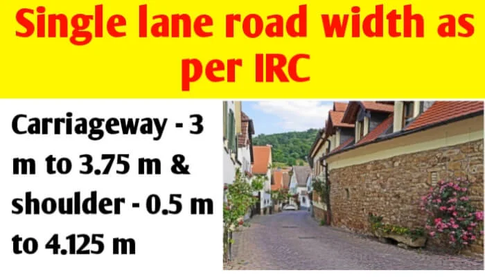 Single lane road width in India as per IRC
