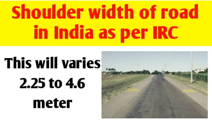 Shoulder width of road in india as per IRC