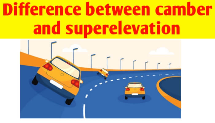 Difference between camber and superelevation in road