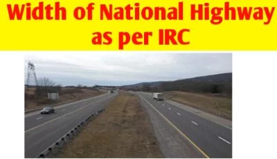 Width of National highway in India as per IRC