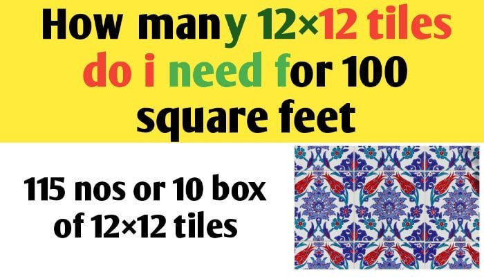 How Many 12 12 Tiles Do I Need For 100 Square Feet Civil Sir