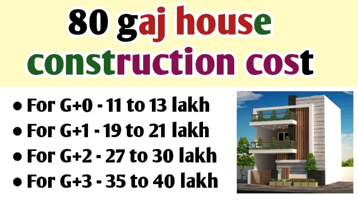 80 gaj house construction cost in India with materials