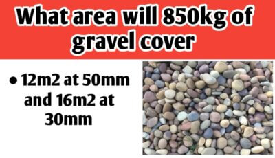 What area will 850kg of gravel cover