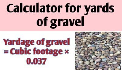 Calculator for yards of gravel