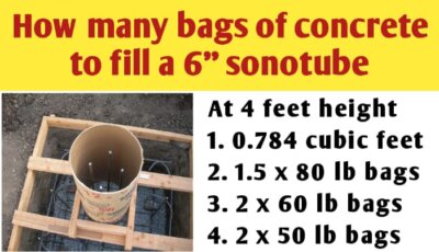 How much concrete do i need for a 6 inch Sonotube