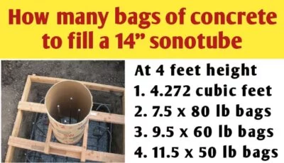 How much concrete do i need for a 14 inch Sonotube
