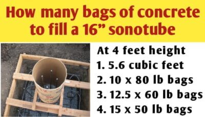 How much concrete do i need for a 16 inch Sonotube
