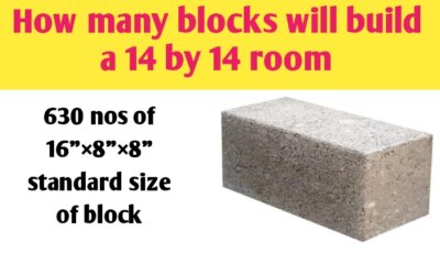 How many blocks will build a 14 by 14 room