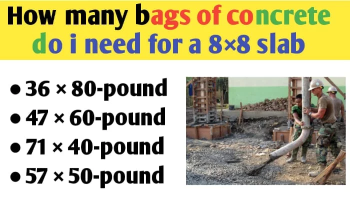 How many bags of concrete do i need for a 8×8 slab