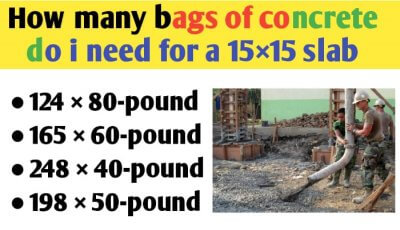 How many bags of concrete do i need for a 15×15 slab