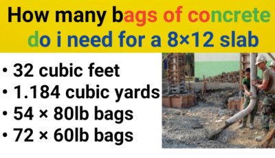 How many bags of concrete do i need for a 8×12 slab