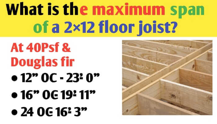 What is the maximum span of a 2×12 floor joist?