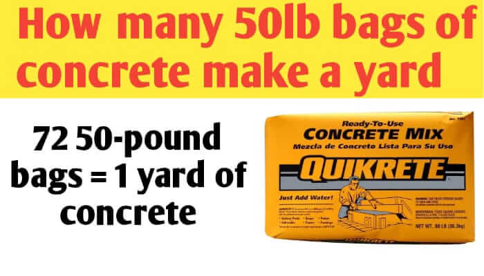 How many 50lb bags of concrete make a yard