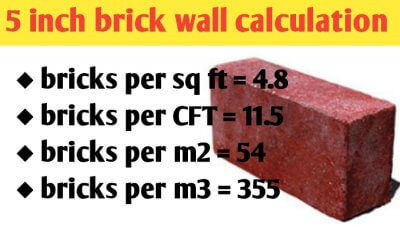 5 inch brick wall calculation