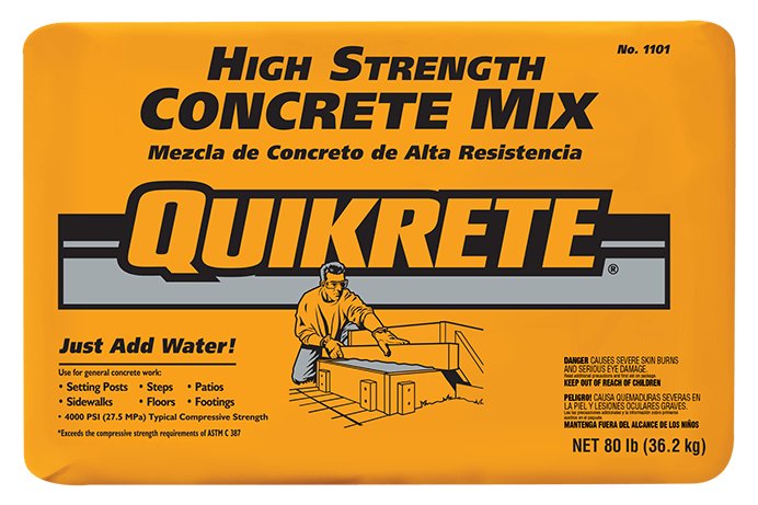 Best concrete mix for slab, patio, sidewalk, fence posts and footing