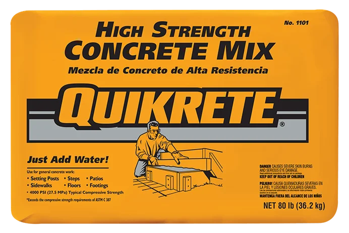 Best concrete mix for slab, patio, sidewalk, fence posts and footing