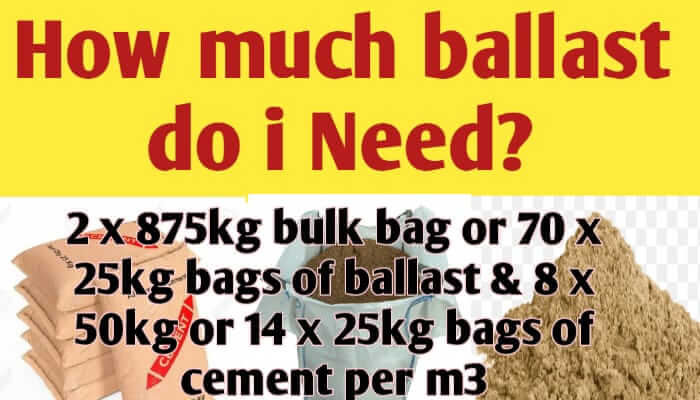 How much ballast do i need for concrete