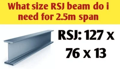 What size RSJ beam do i need for 2.5m span