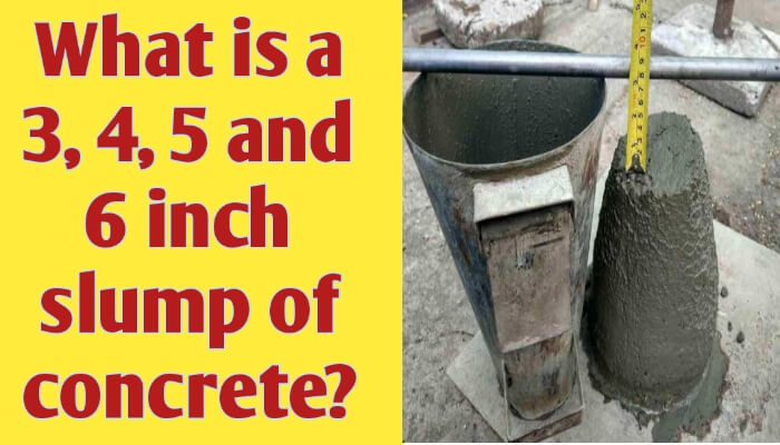 What is a 3, 4, 5 and 6 inch slump of concrete?
