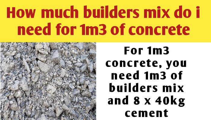 How much builders mix do i need for 1m3 of concrete