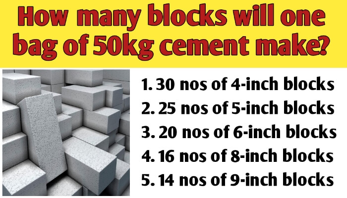 How many blocks will one bag of 50kg cement make?