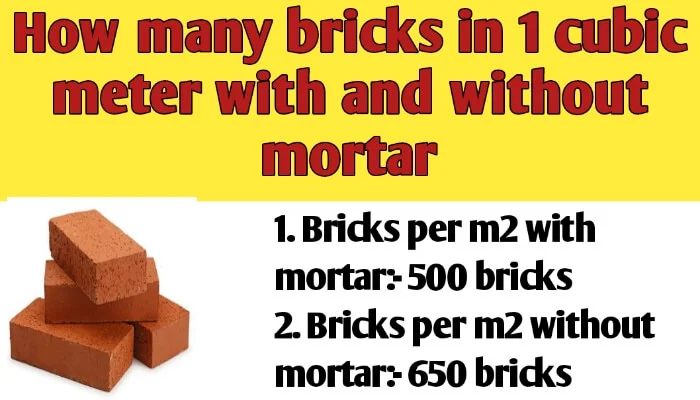 How many bricks in 1 cubic meter with and without mortar